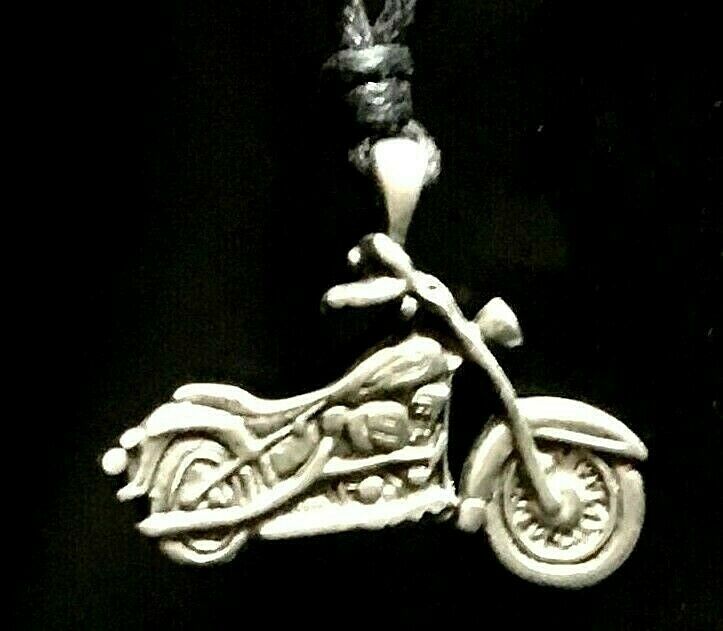 Motorbike Pewter Pendant Bike Biker Gothic Celtic Pagan Necklace