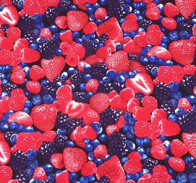 Fruit Strawberry Blackberry - Timeless Treasures - 100% Cotton Fabric
