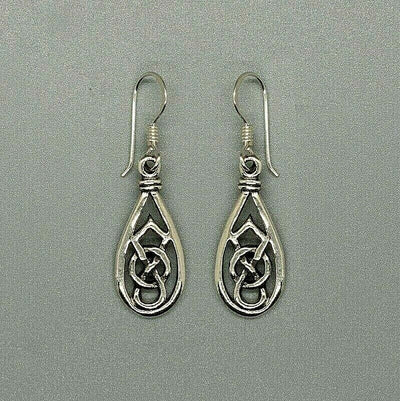 Celtic Knotwork tear drop earrings - .925 sterling silver