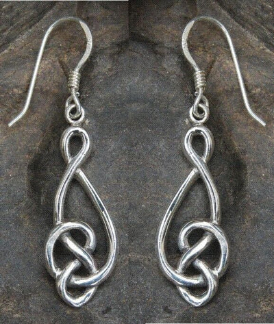 Irish Knotwork drop earring .925 silver dangle hook earrings treble clef womens