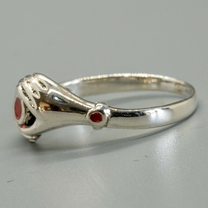 Loving Hands Ring 925 sterling silver & Coral Celtic  M - Q