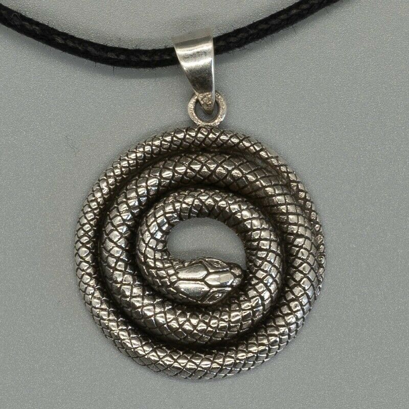 Coiled Snake Pendant - .925 sterling silver