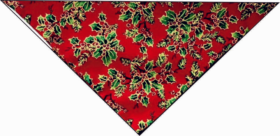 Red Holly Neckerchief - 100% cotton fabric
