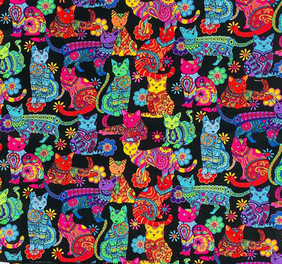 Mandala Cat - Timeless Treasures - 100% Cotton Fabric