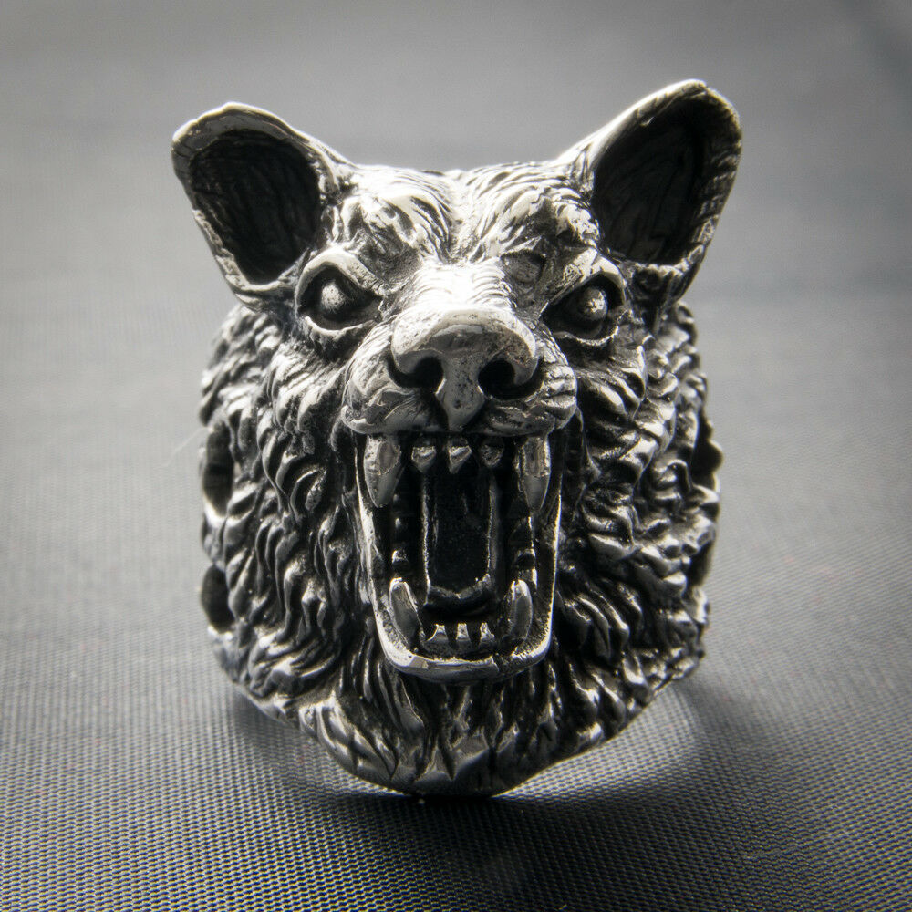 Wolf Ring dire stark game thrones 925 silver Heavy Metal Biker Gothic feeanddave