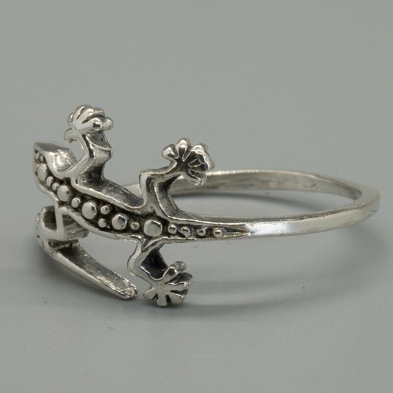 Gecko Ring .925 silver Ladies Girls Biker Lizard Mexican Sizes J-S