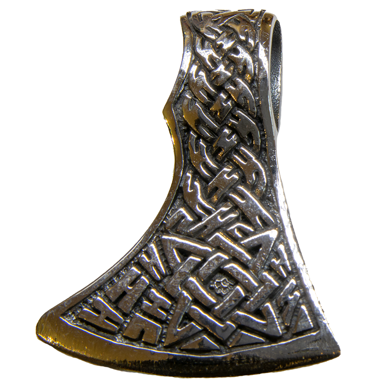Viking Axe Head Pendant 925 silver Nordic Norse Thor Odin Pagan feeanddave