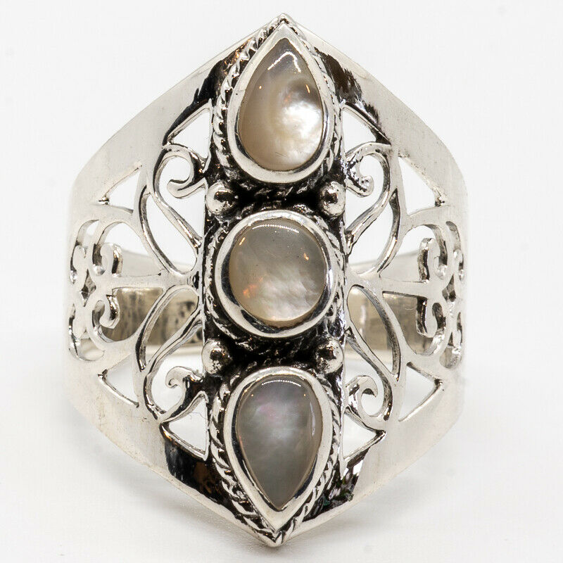 Mother of Pearl  Ring 925 silver