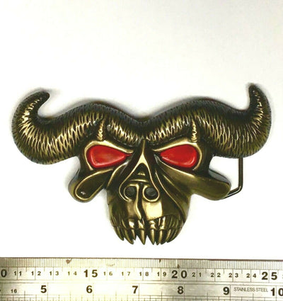 Demon Skull Belt Buckle Skull Horns Biker Rock Metal Ozzy Danzig Samhain Misfits