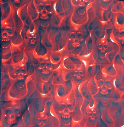 Flaming Skulls Bandana