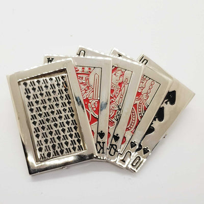 Royal Flush Belt Buckle Playing Cards Gambling Casino Spinning Ace Biker