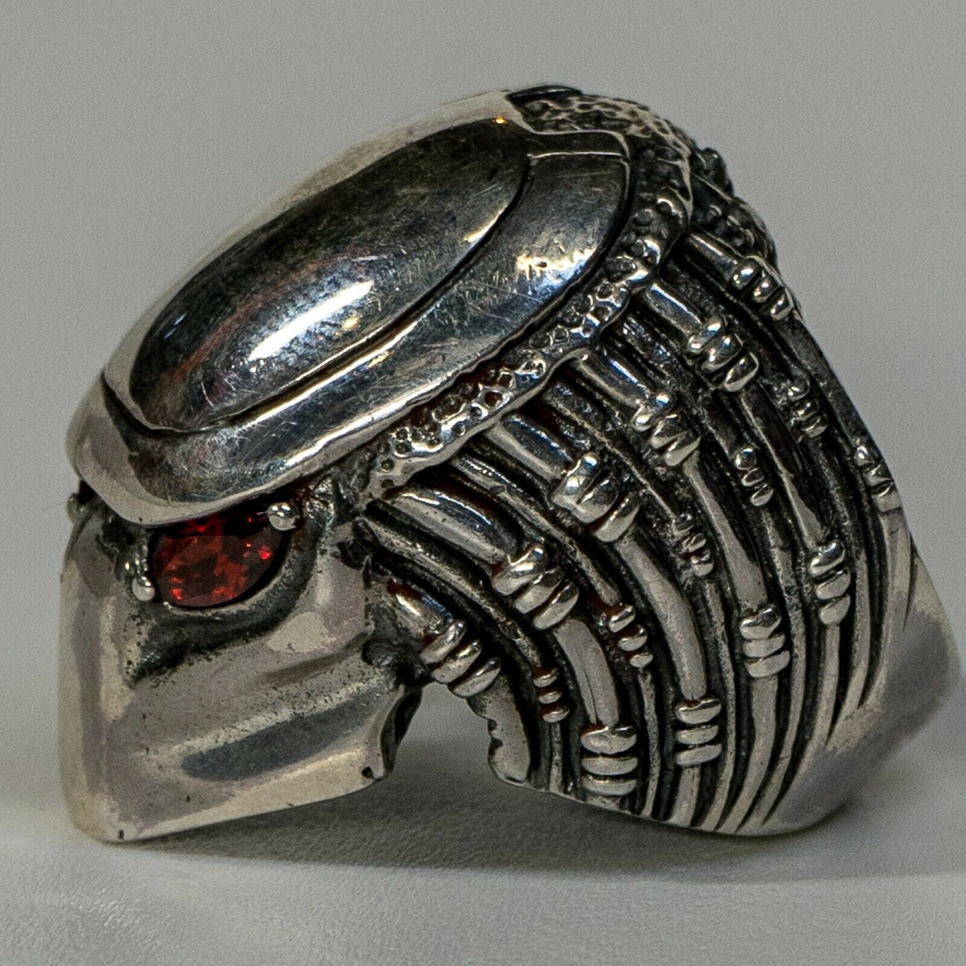 Predator Head Ring ~ .925 Sterling Silver & Cubic Zirconia