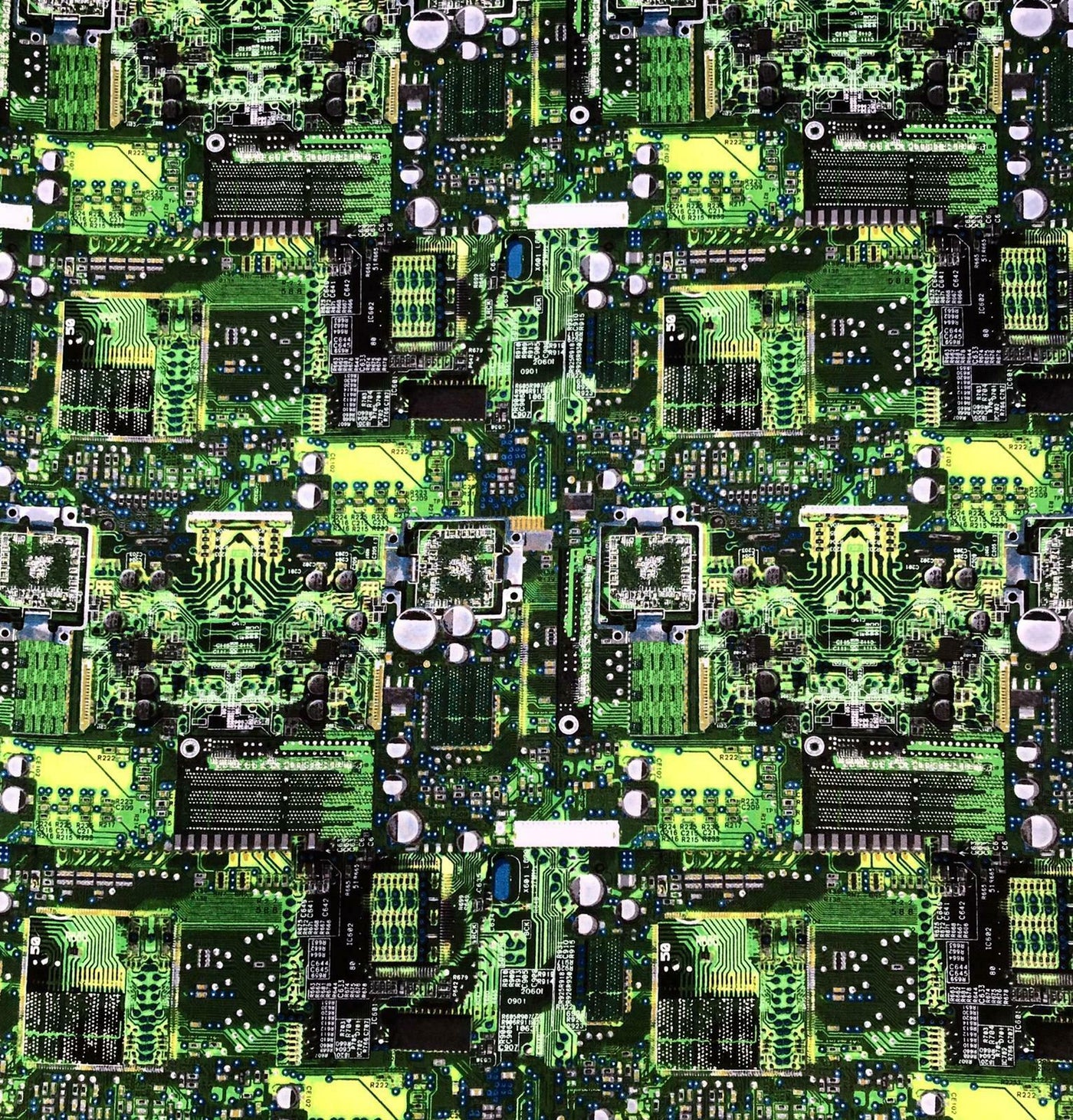 Half Metre Circuit Board Computer Electronic Cotton Fabric Ideal for Face Masks