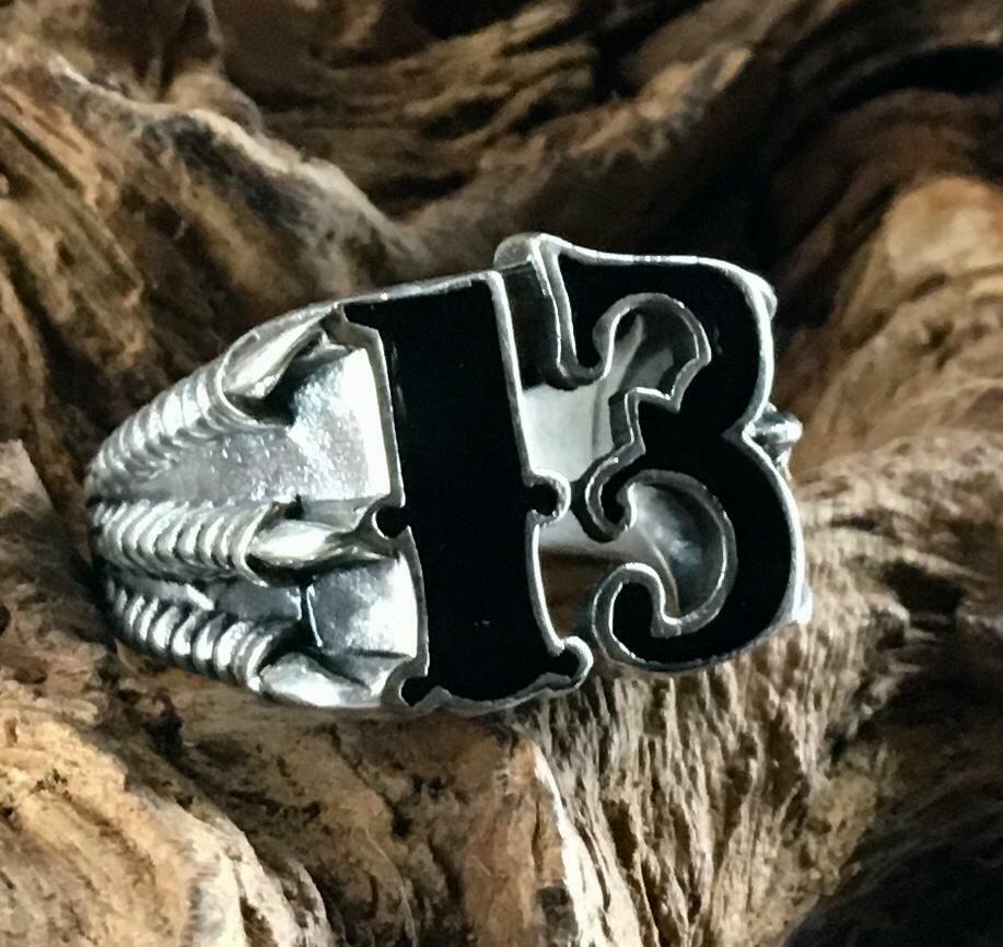 Lucky 13 Dragon Claw Ring .925 Silver Game Thrones Biker Heavy Metal M-Z Sizes