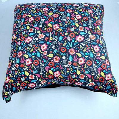 Day of the dead Skeleton Flower Cushion Cover Decorative Case fits 18" x 18"