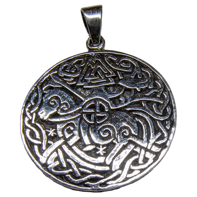 Valknut Ram Pendant 925 silver Viking Norse Nordic Thor Odin Pagan feeanddave