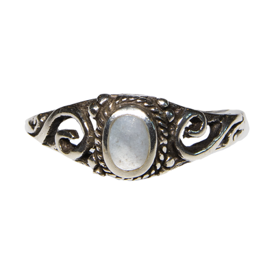 Mother of Pearl Natural Gemstone Bling Ring 925 silver Sizes M-P feeanddave