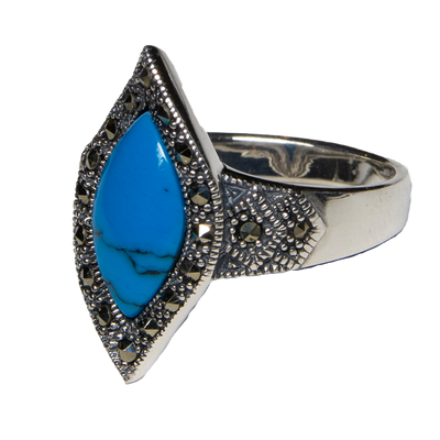 Turquoise Gemstone Ring - 925 Sterling Silver