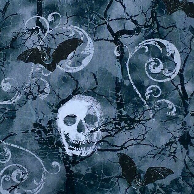 Skull & Bat Gothic Scroll Cushion Cover Sofa Decorative Case to fit 18" x 18"