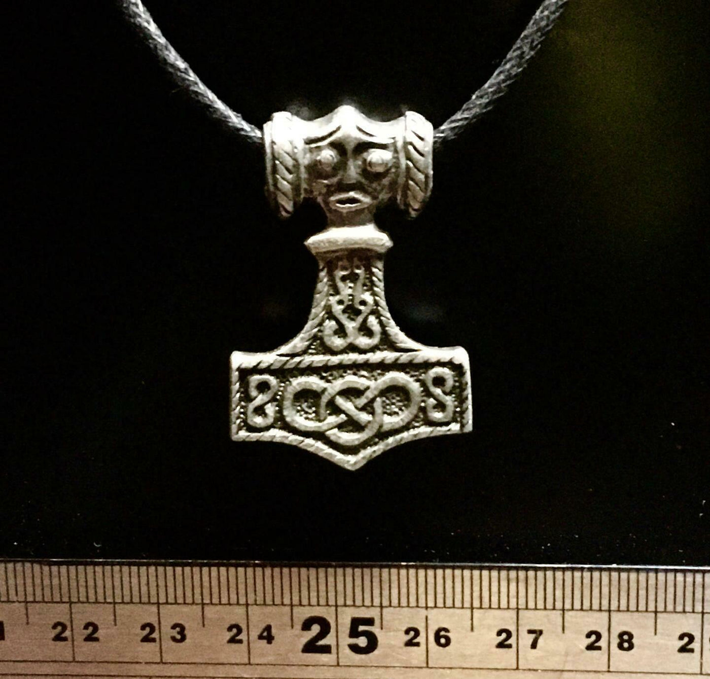 Thors Hammer Pewter Bronze Pendant Necklace Viking Odin Mjolnir Gothic Biker