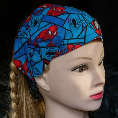 Spiderman Marvel Superhero Handmade Elasticated Hair Head band Chemo Wear