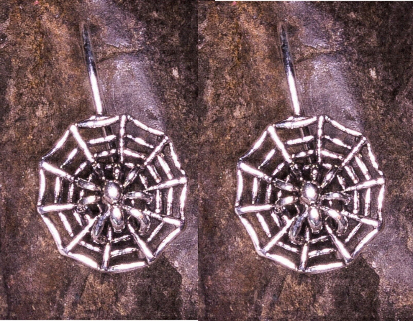 Spiderweb Drop .925 silver dangle hook earrings hoop ladies womens