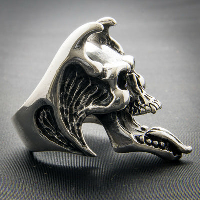 Devil Wings Ring .925 sterling silver Heavy Metal Biker Gothic Punk M-Z