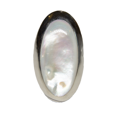 Mother of Pearl Natural Organic Gem Bling Ring 925 silver Size M-T feeanddave