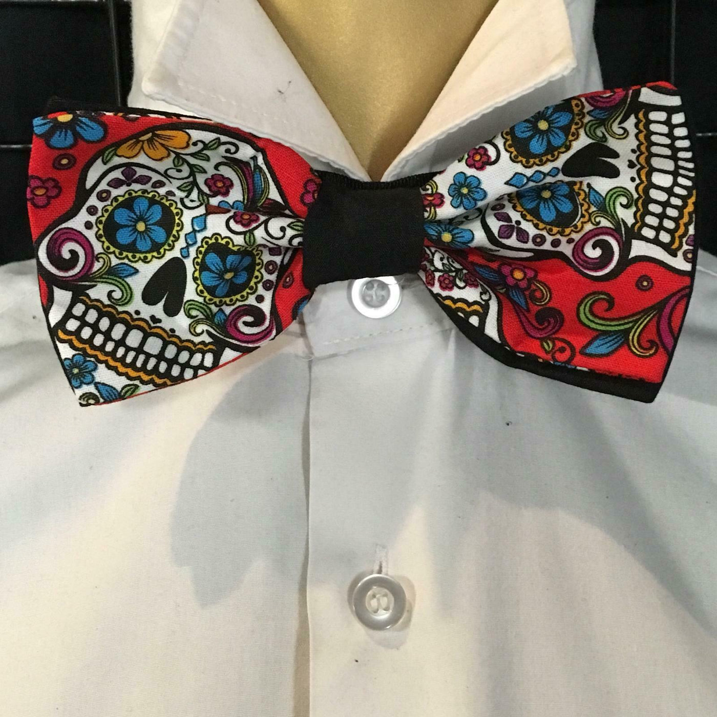 Day of the Dead Sugar Candy Skulls Bow Tie