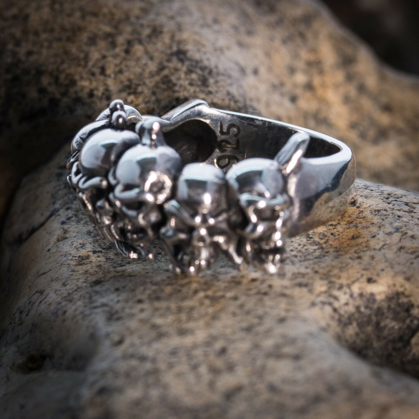 Magnificent 7 Ring .925 sterling silver Polished Metal Biker Gothicfeeanddave