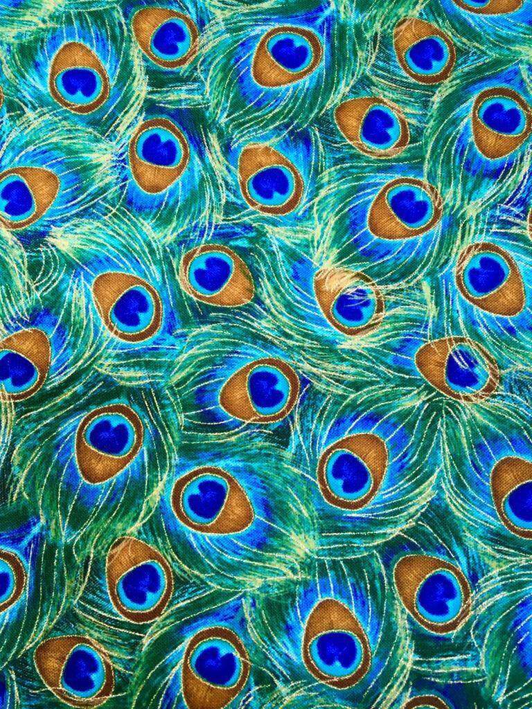 Peacock Eye Feather - Timeless Treasures - 100% Cotton Fabric