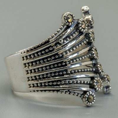 Marcasite Style Ring 925 sterling silver Celtic pretty ladies ring L-S