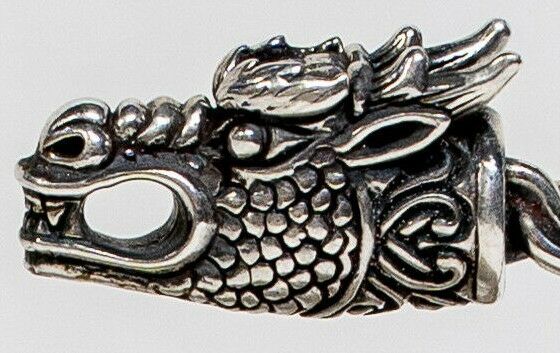 Dragon 925 silver torque torc bangle bracelet biker viking thor odin oath ring