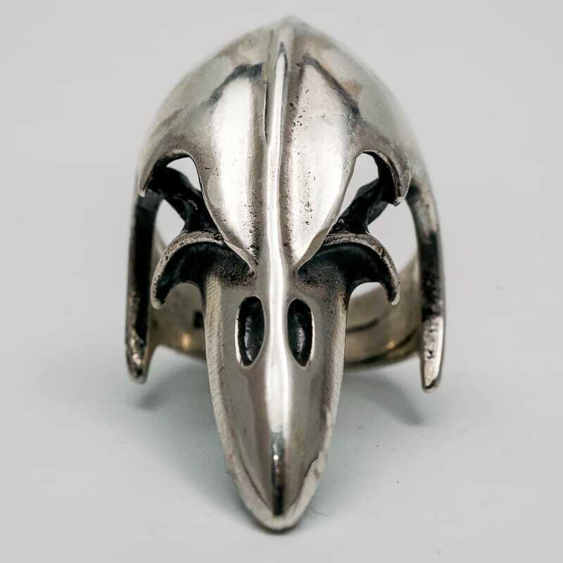Odin's Raven Skull 925 silver Ring Crow Gothic Celtic Biker Viking Thor Wicca