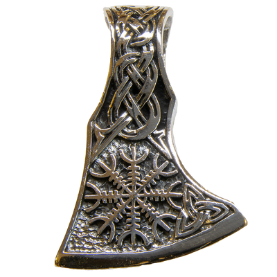 Viking Axe Head Pendant 925 silver Nordic Celtic Nordic Compass Pagan feeanddave