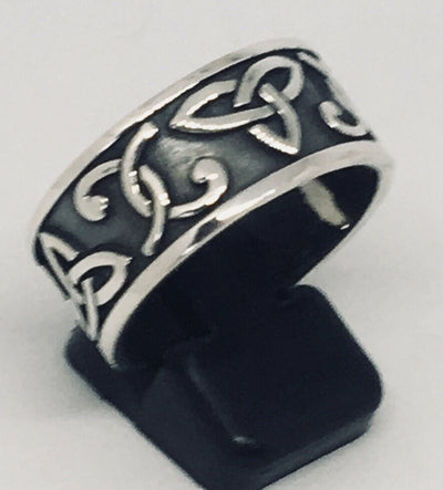 Trinity Triskele Celtic Knot Ring 925 silver Metal Biker Vikin Gothic feeanddave