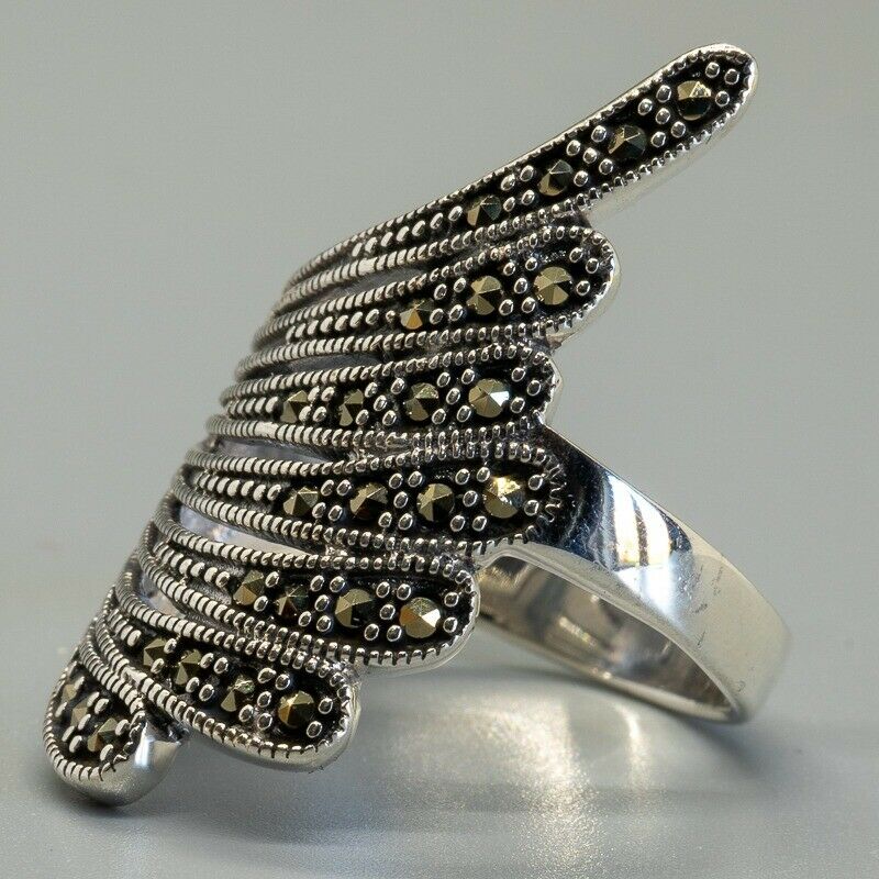 Marcasite & Pyrite 925 sterling silver Sizes L - T