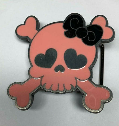 Pink Skull & Crossbones Pirate Belt Buckle