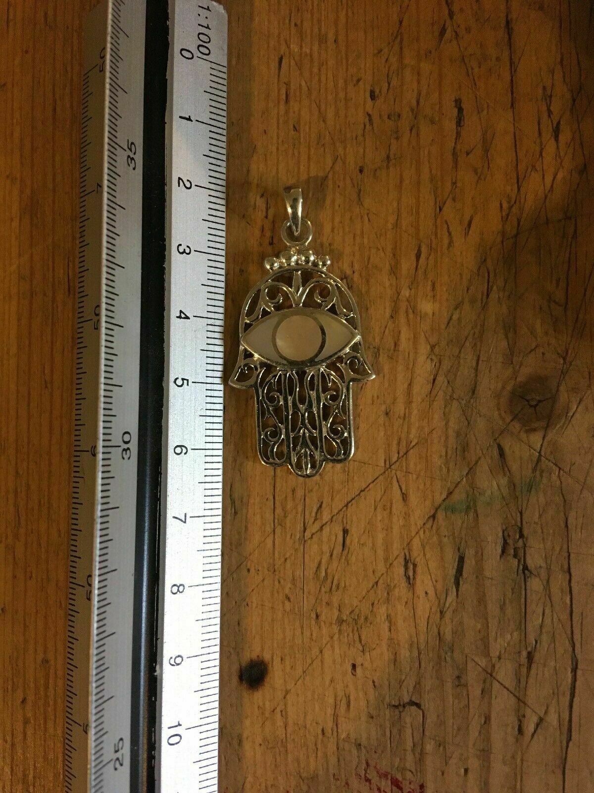 Hamsa Hand Pendant 925 Silver Amulet Fatima Luck Yoga Buddha Eye mother of pearl