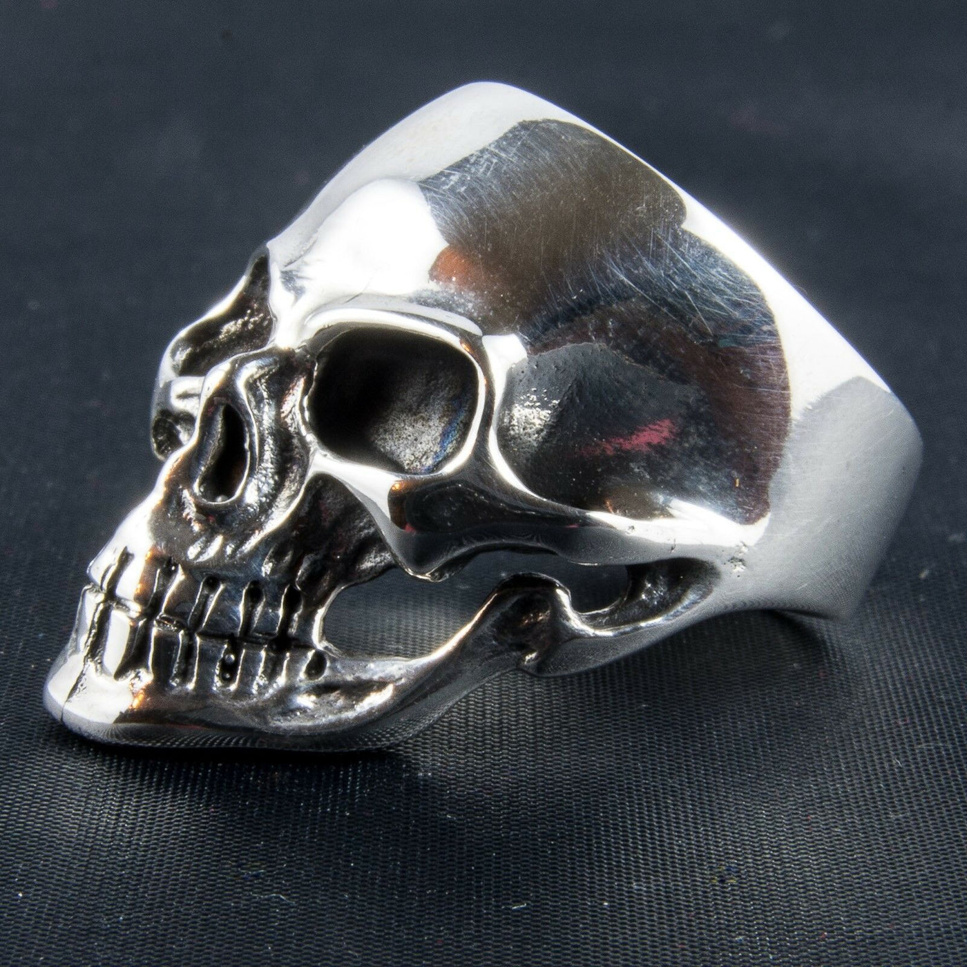 Grinning Skull Ring .925 sterling silver Biker Metal Gothic Punk Feeanddave
