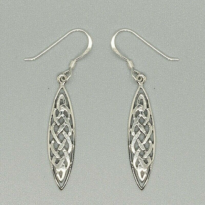 Celtic Knotwork Eliptical Earrings - .925 sterling silver