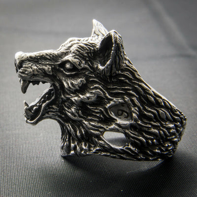 Wolf Ring dire stark game thrones 925 silver Heavy Metal Biker Gothic feeanddave