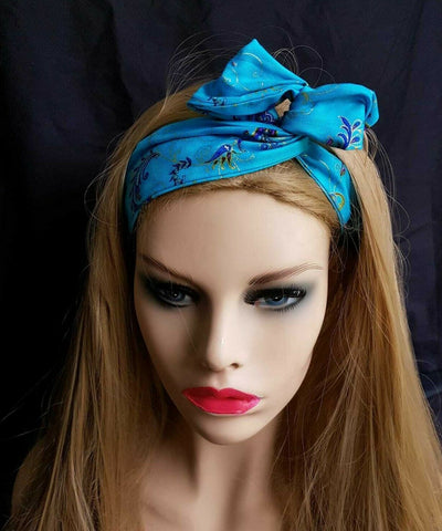 Paisley Wired Headband Hair Band Rockabilly Retro Scarf Vintage Cotton Bendy