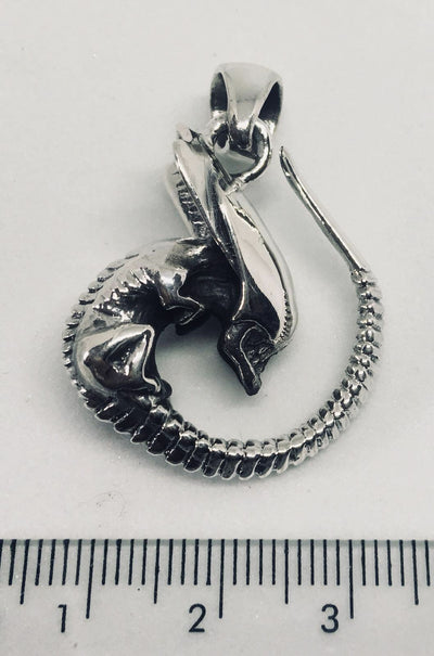 Alien Pendant - small - .925 sterling silver