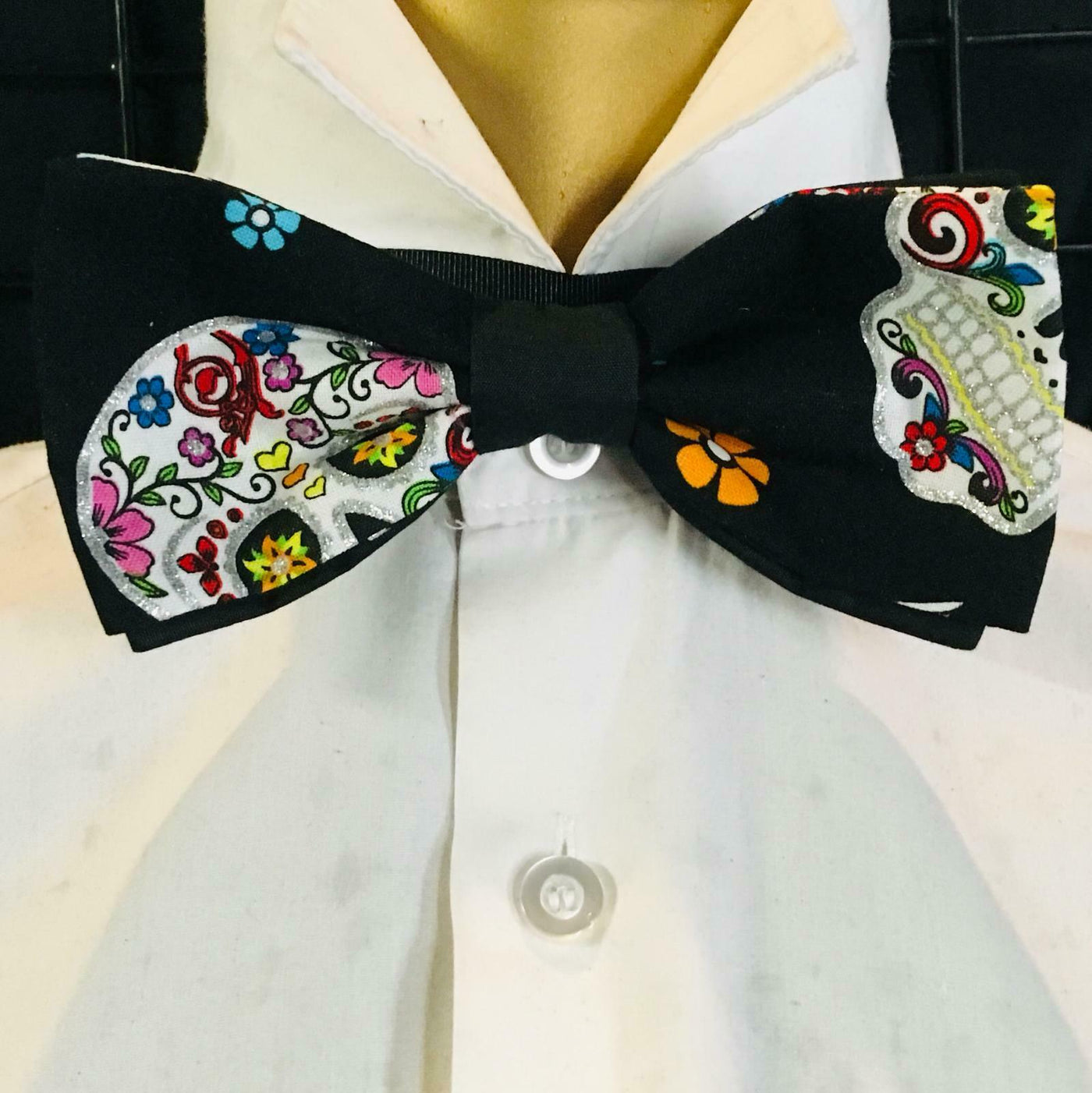 Day of the Dead Sugar/Candy Skulls Muertos Bow Tie Hair Bow Prom Bowtie Dickie
