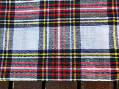 White Tartan Scottish Scot Clan Bandana Headband Hair Tie Dog Chemo Hogmanay