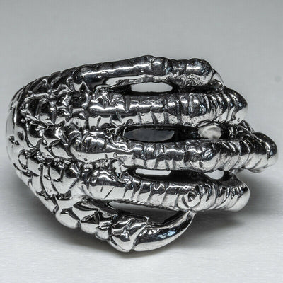 Lizard Claw Skeleton Hand Ring 925 silver Celtic Biker Gothic feeanddave