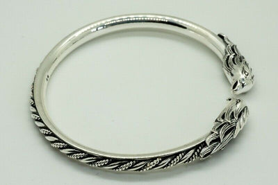 Eagle Bangle .925 silver torc wristband biker Gothic viking bird prey feeanddave