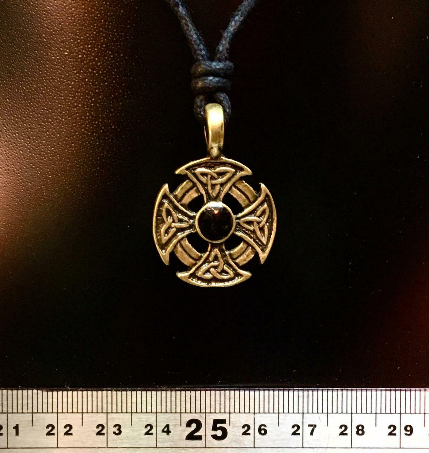 Iron Cross Crusader Bronze Pendant Celtic Pagan Biker adjustable cord to fit all