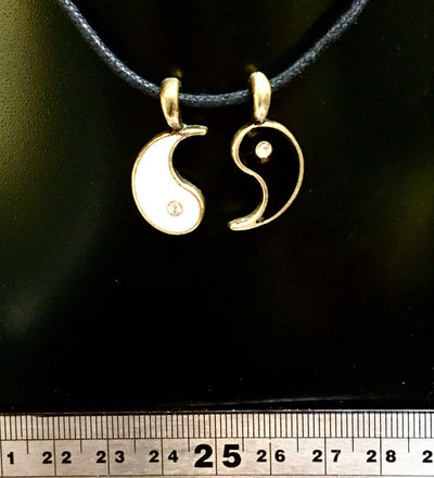 Yin Yang Taoism Pewter Bronze Pendant Gothic Celtic Biker Adjustable Necklace